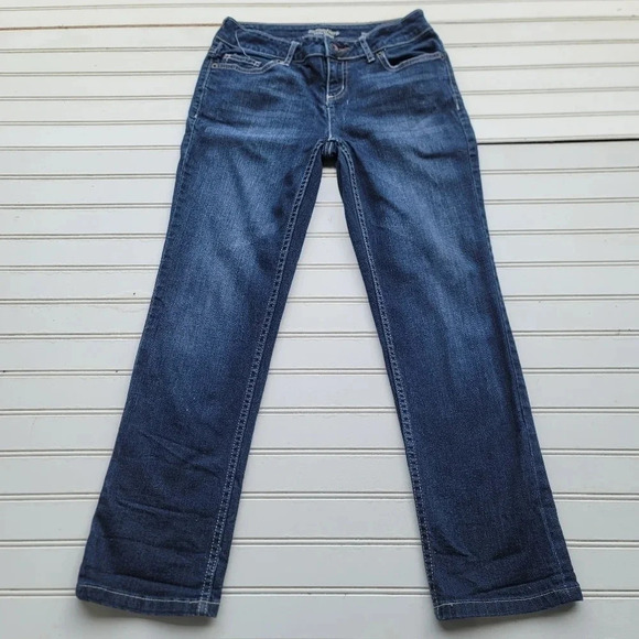 Simply Vera Wang Straight Jeans Women’s Dark Wash Blue 28x26 Stretch Sz 2 J9 - Picture 1 of 11